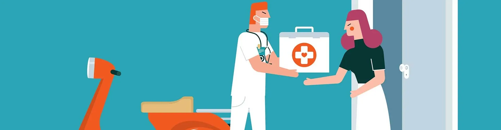 Abbildung eines Lieferservices für Medikamente